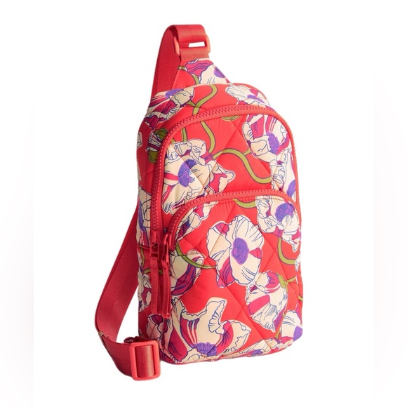 Vera Bradley Handbags - Vera Bradley Lorman Sling Backpack in Swirling Poppies Featherweight